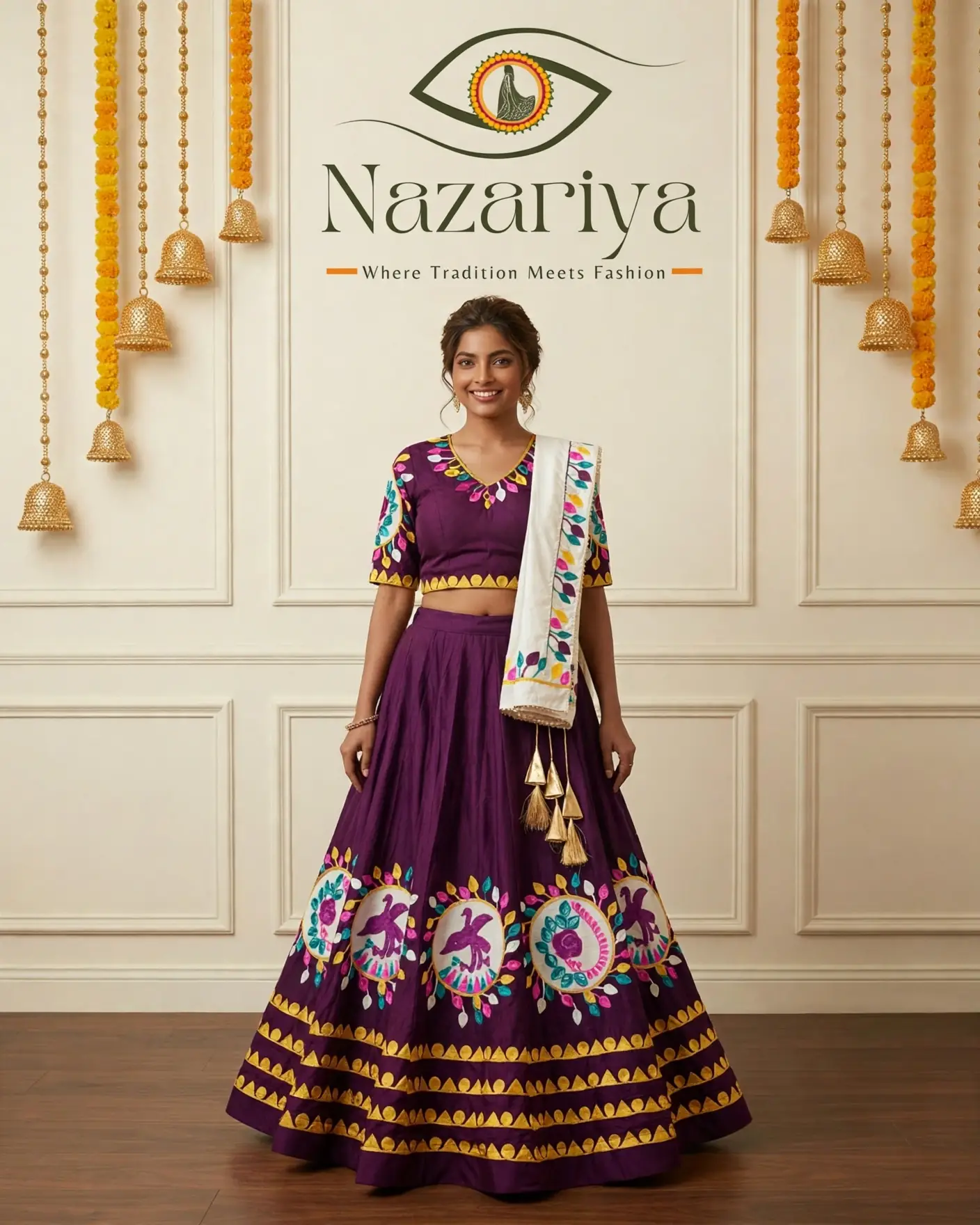 Deep Purple Medallion Chaniya Choli — Indian ethnic wear Brampton