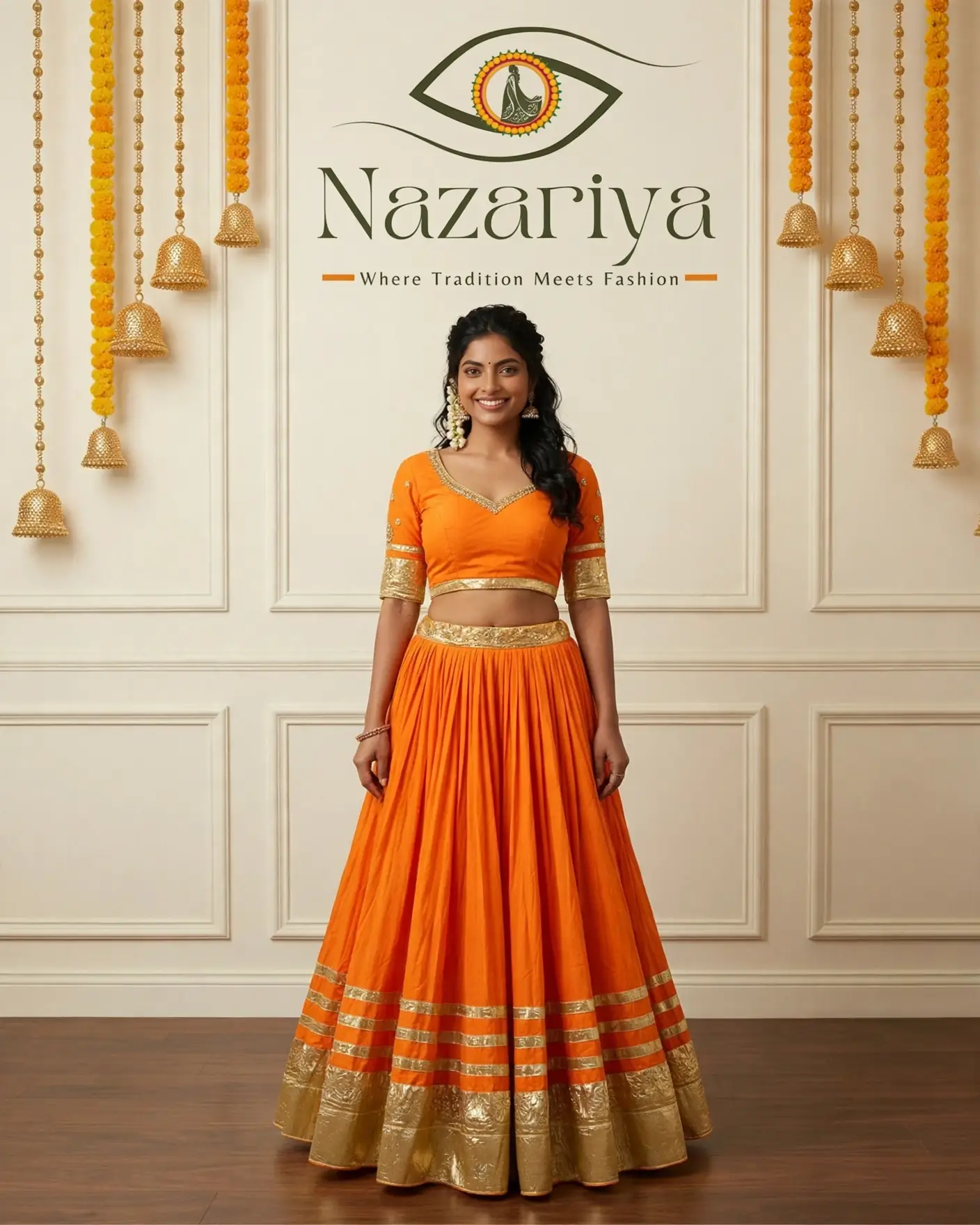 Orange Gota Patti Chaniya Choli — Indian ethnic wear Brampton